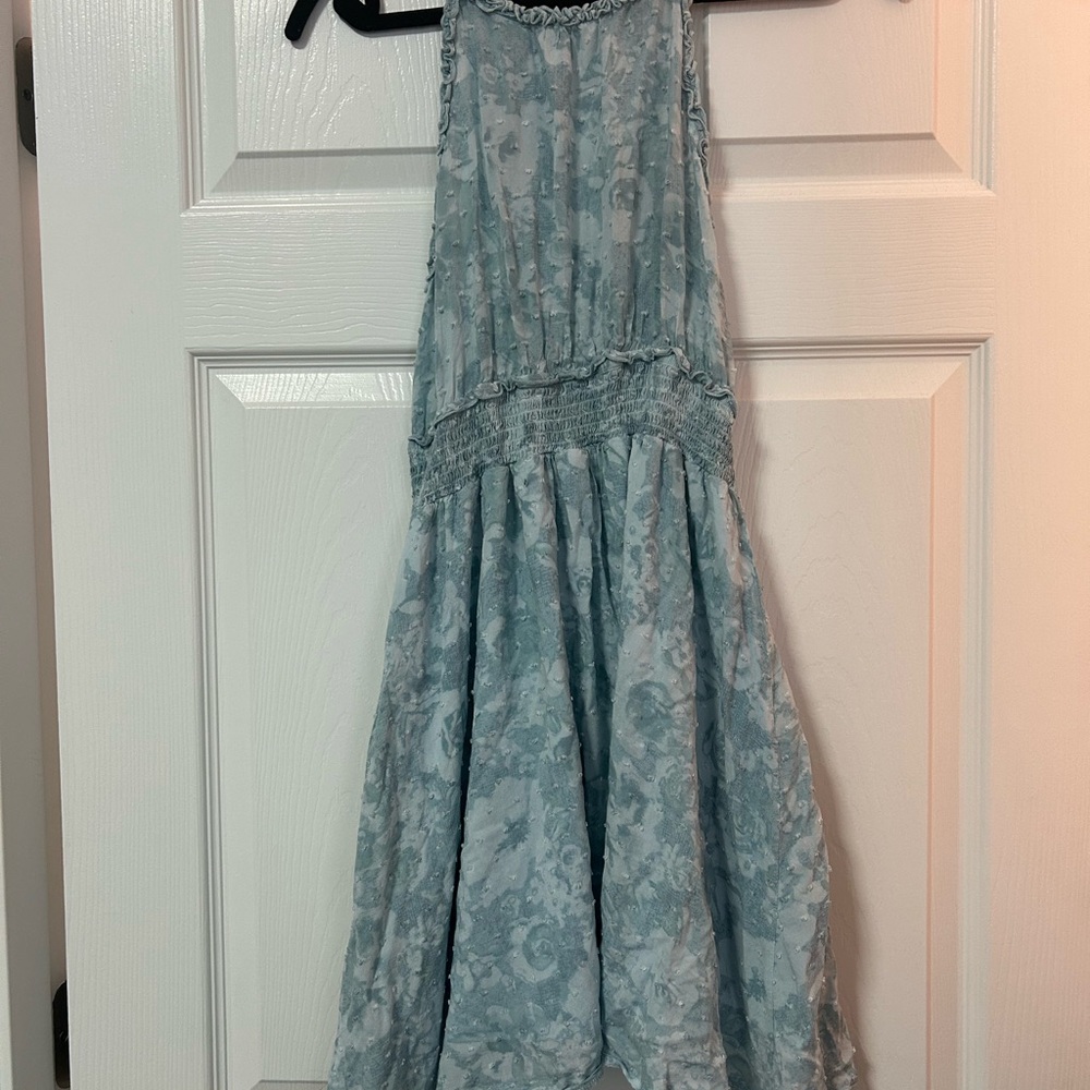 Promesa Sky Blue Floral Mini Dress